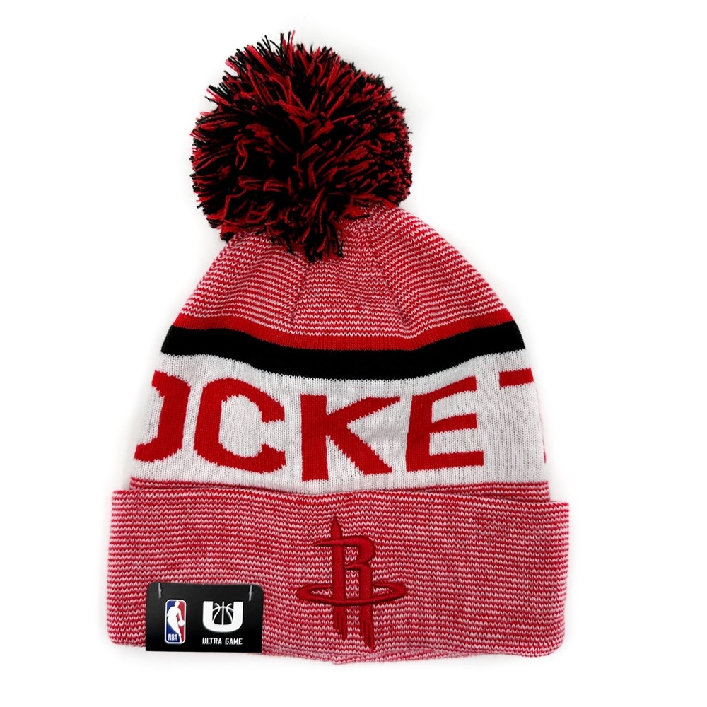 Houston Rockets Basketball Knit Winter Hat Beanie Mens Womens NBA Red White Gift
